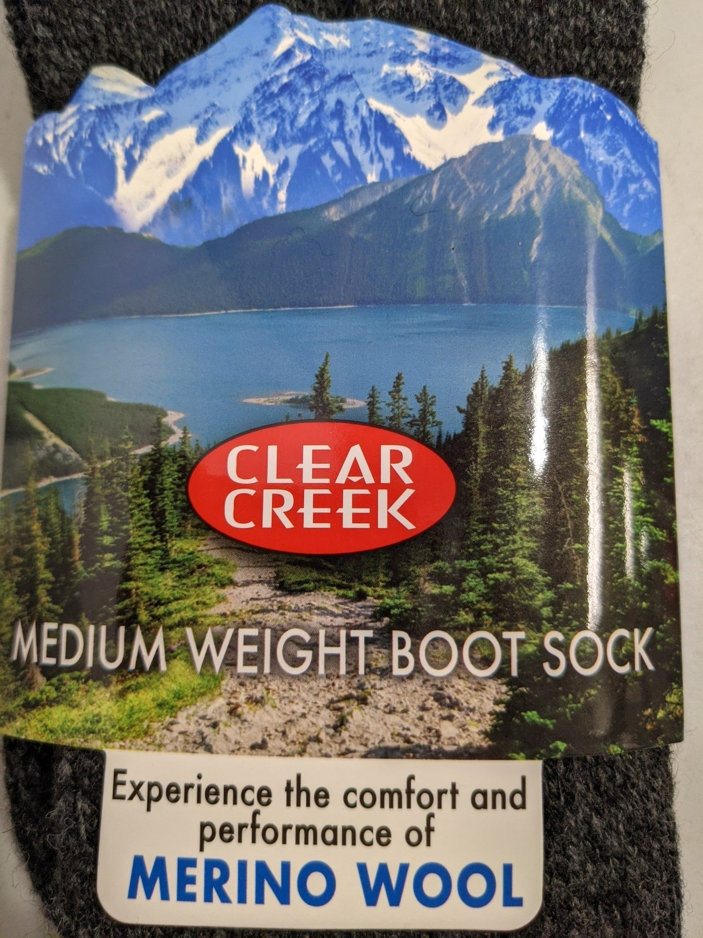 Clear Creek Merino Wool Medium Weight Boot Socks shoe size 6-12 New