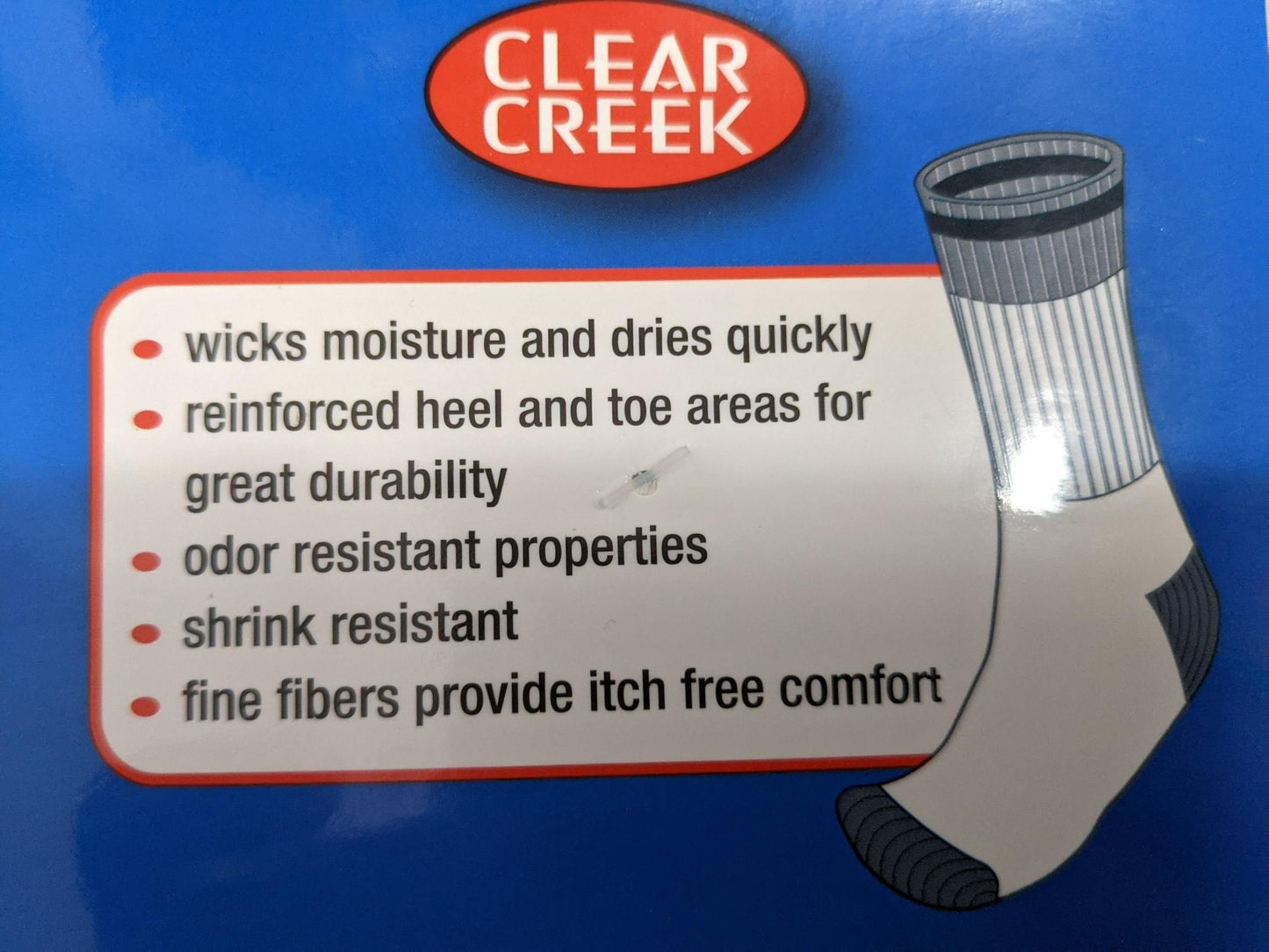 Clear Creek Merino Wool Medium Weight Boot Socks shoe size 6-12 New