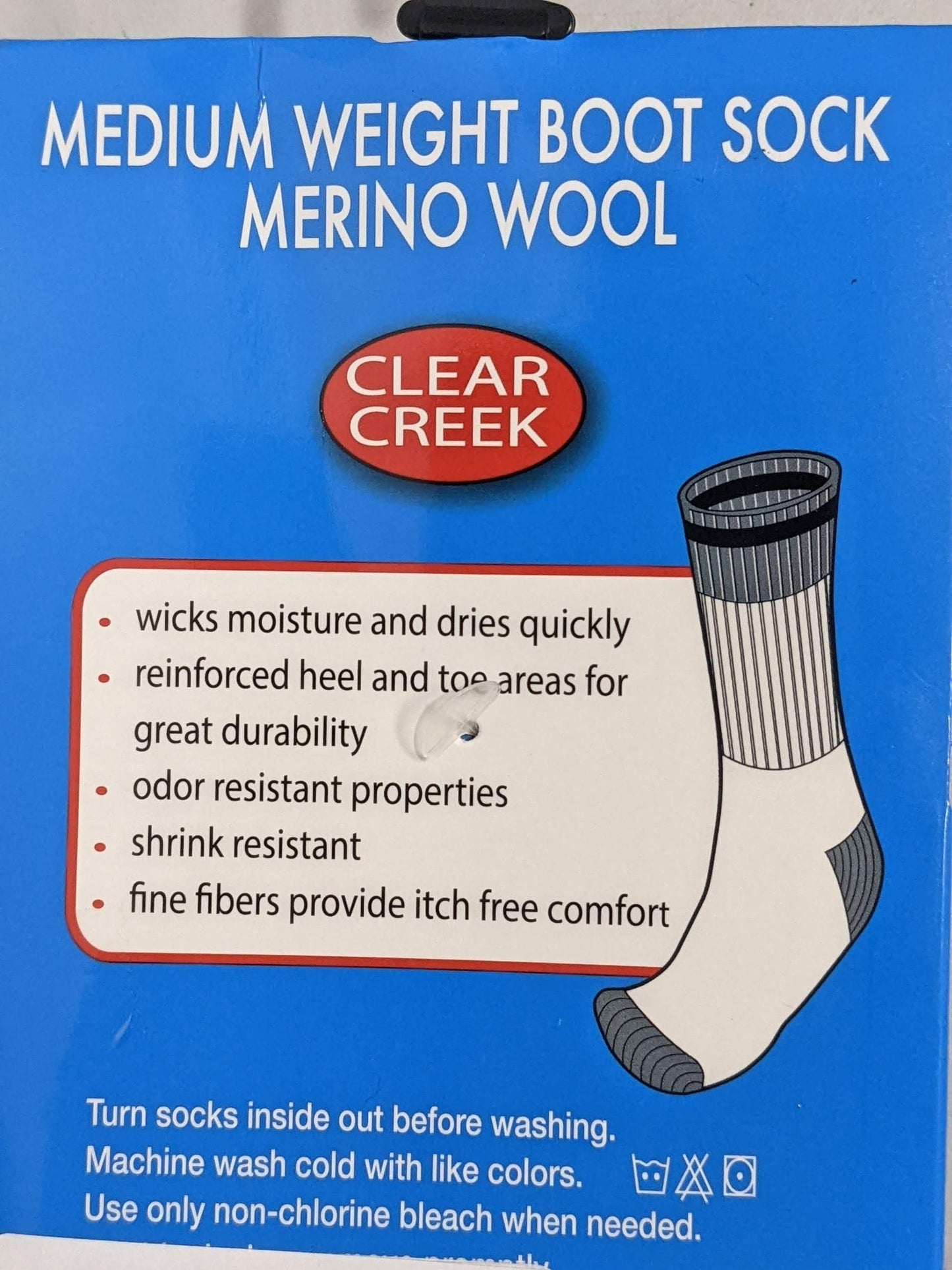 Clear Creek Merino Wool Socks Shoe size 5-9 Various Colors NEW