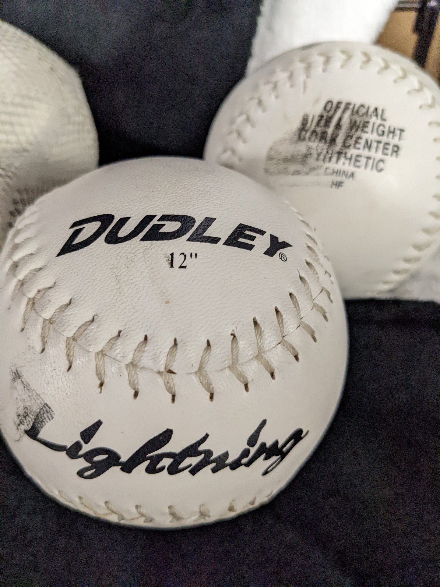 Dudley Lightning Official 12 In Softballs Size Bag of 5 Color White Used