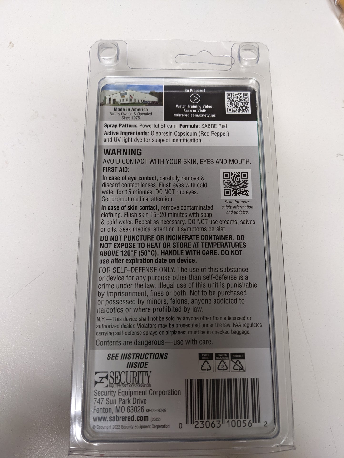 Sabre Pepper Spray with Key Ring Designer Label Iredescent Confetti 15 grams New