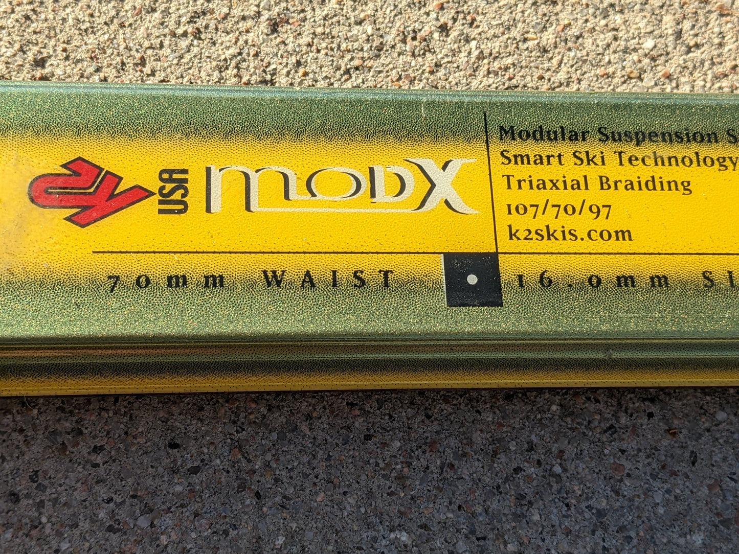 K2 ModX Skis *NO Bindings* Some Damage* Size 175 Cm Color Yellow Condition Used