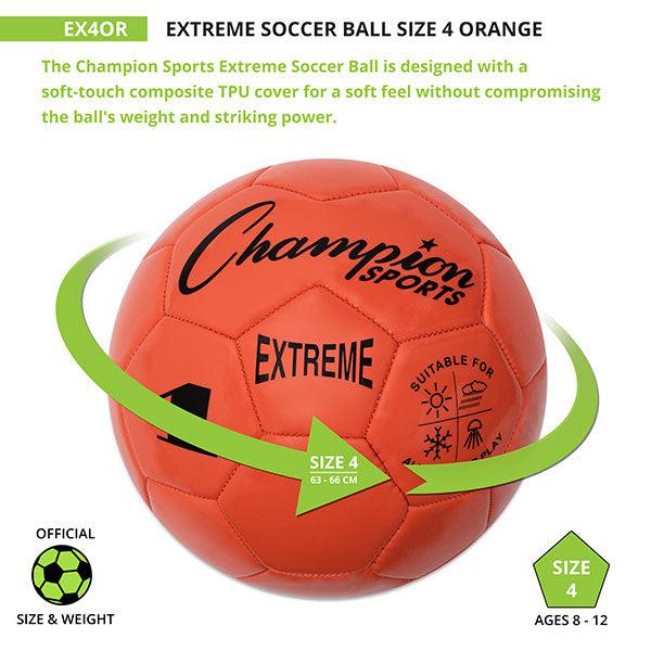 Champion Extreme Soccer Ball Orange size 4 NEW