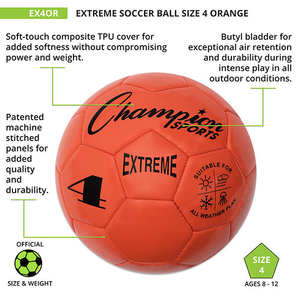 Champion Extreme Soccer Ball Orange size 4 NEW