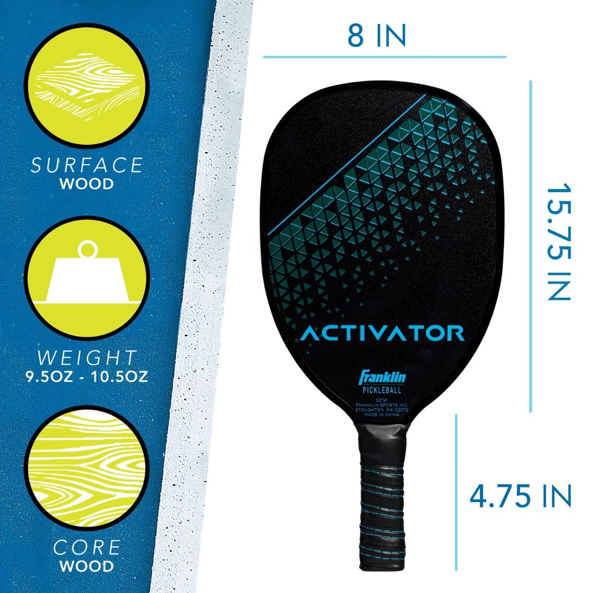 Franklin Activator Pickleball Paddle & Ball 2 Player Blue and Green New
