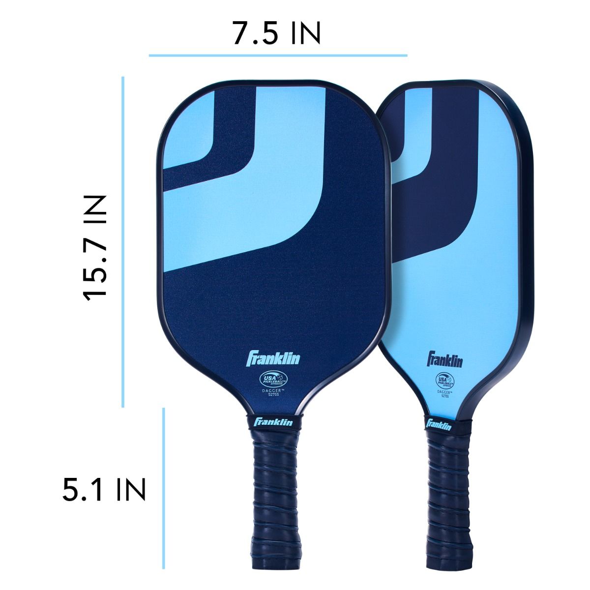 Franklin Dagger Pickleball Paddle Propylene & Ball 2 Player Blue New