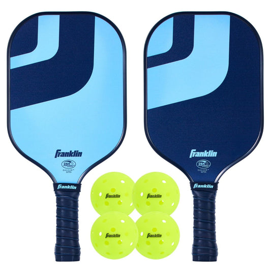 Franklin Dagger Pickleball Paddle Propylene & Ball 2 Player Blue New