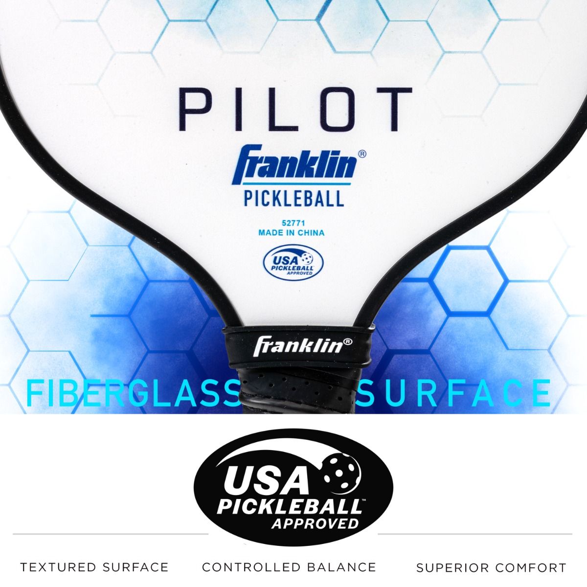 Franklin Pilot USAPA Pickleball Paddle Fiberglass Blue New