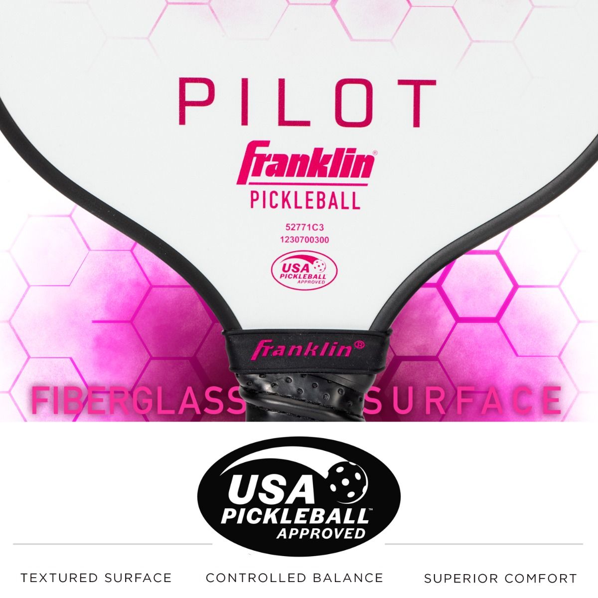Franklin Pilot USAPA Pickleball Paddle Fiberglass Pink New