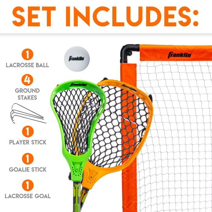 Franklin youth Kid's lacrosse goal and stick set 36 das 19.5 - 36"