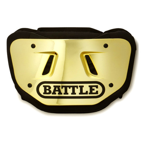 Battle Football Back Plate Chrome Gold with Black BATTLE Logo  New