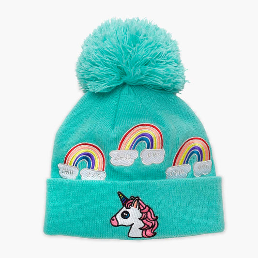 Turtle fur Unicorn Pom Beanie Size Kids New Hat