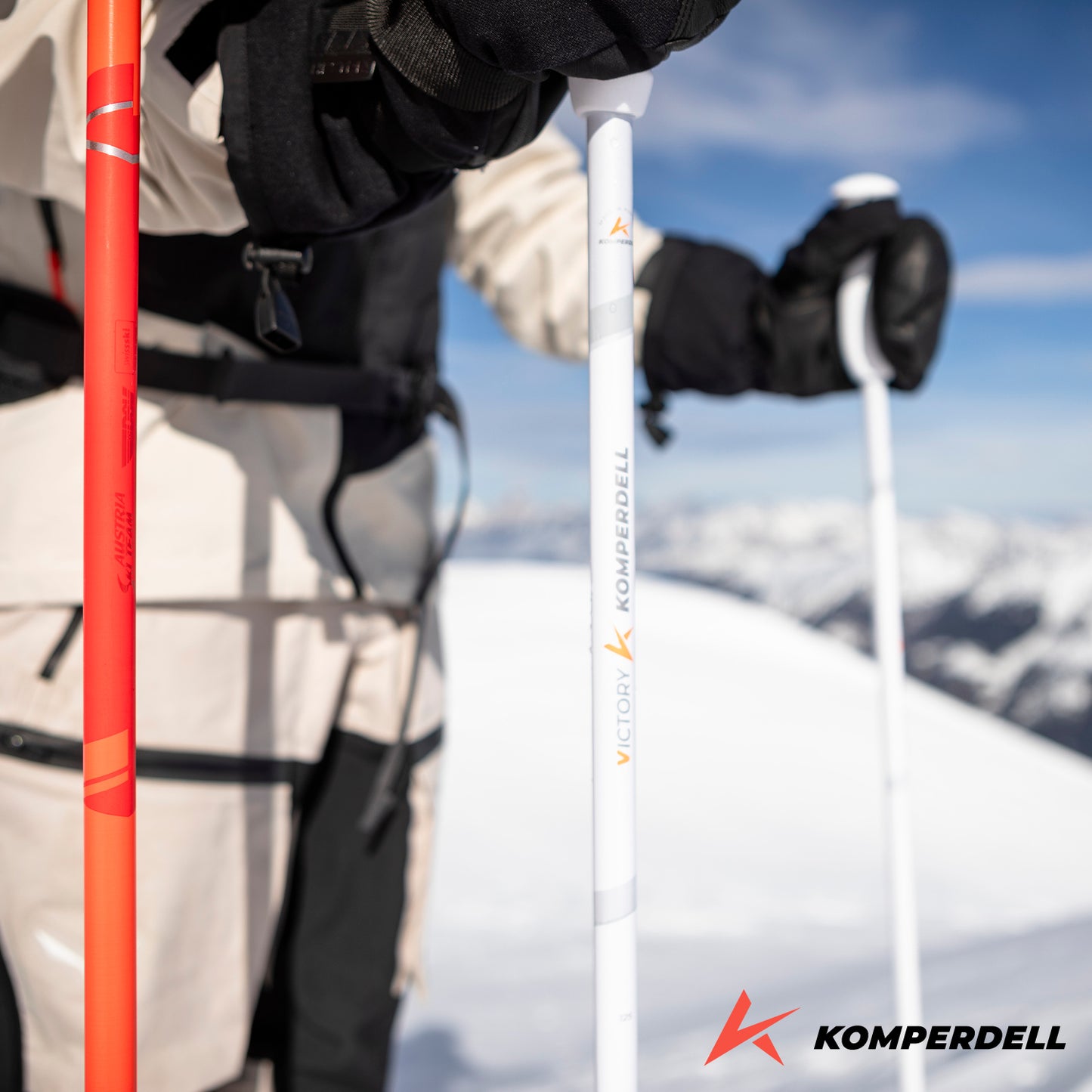 Komperdell Victory TI Ski Poles Bright White Size 120 cm New