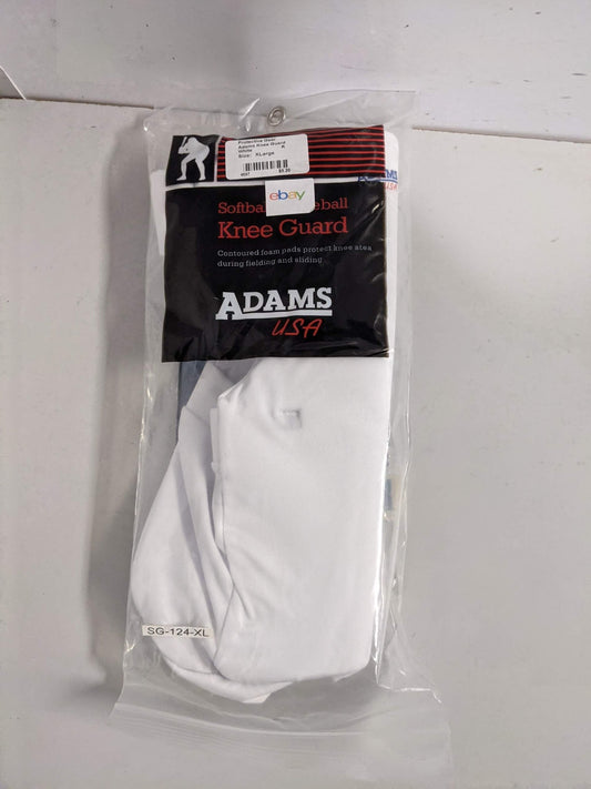 Adams Softball/Baseball Knee Guards Size Large Baseball White New