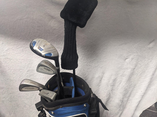 Ram Youth (RH) Golf Set Size Bag with 5 Clubs Color Blue Condition Used