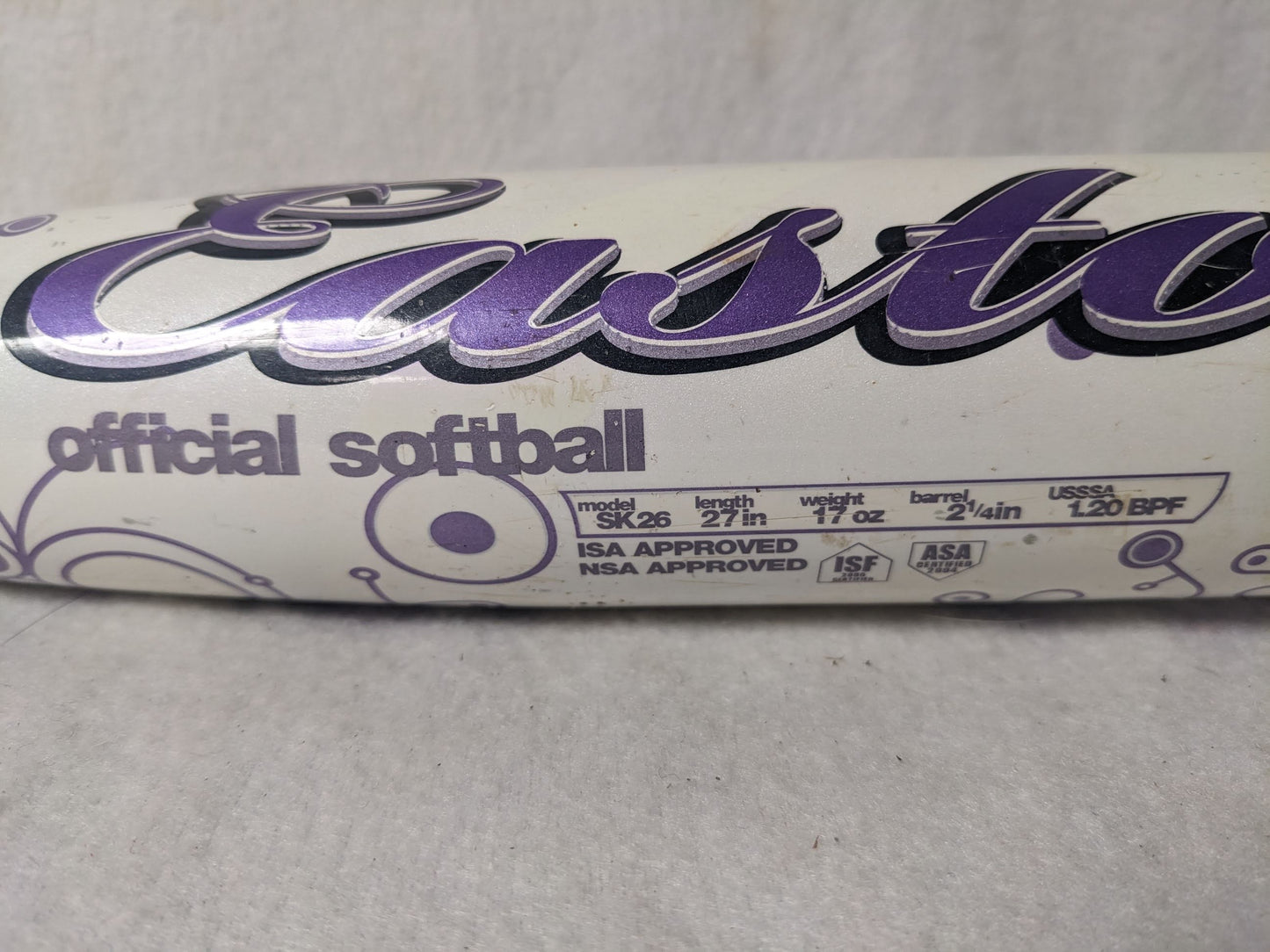 Easton Fastpitch Girl's Softball Bat Size 27 In 17 Oz Color White Condition Used ISA NSA ISF ASA
