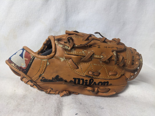 Wilson T-Ball/Baseball Left Hand (RHT) Mitt Size 9.5 In Color Brown Condition Used