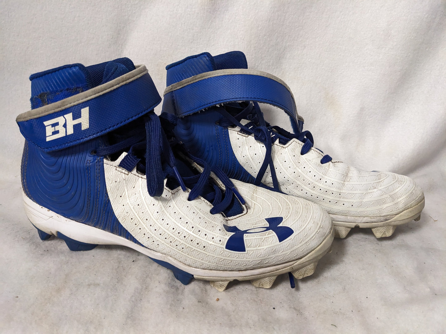 Under Armour High Top BH Cleats Size 7.5 Color Blue Condition Used