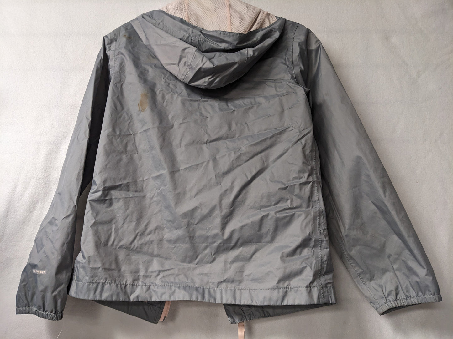The North Face Hooded Youth Windbreaker/Rain Jacket/Coat Size Youth Medium Color Gray Condition Used