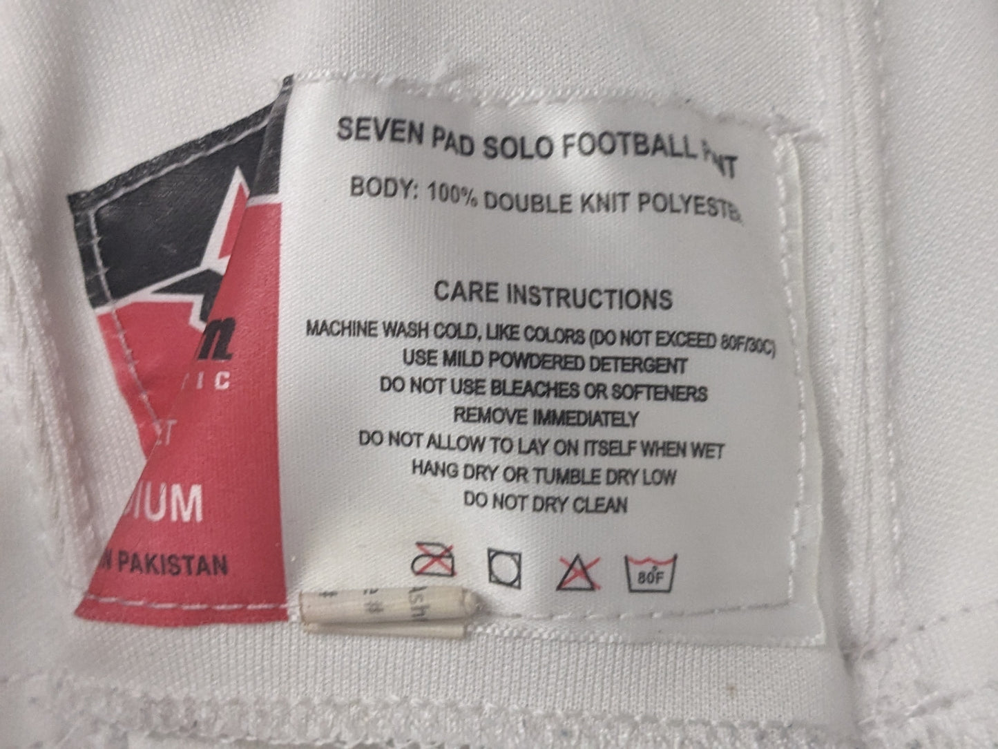 Alleson Seven Pad Solo Football Pants Size Medium Color White Condition Used Item Cleaned Upon Intake