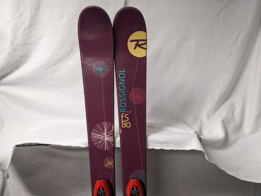 Rossignol fs88 Skis w/Salomon Bindings Size 138 Cm Color Maroon Condition Used