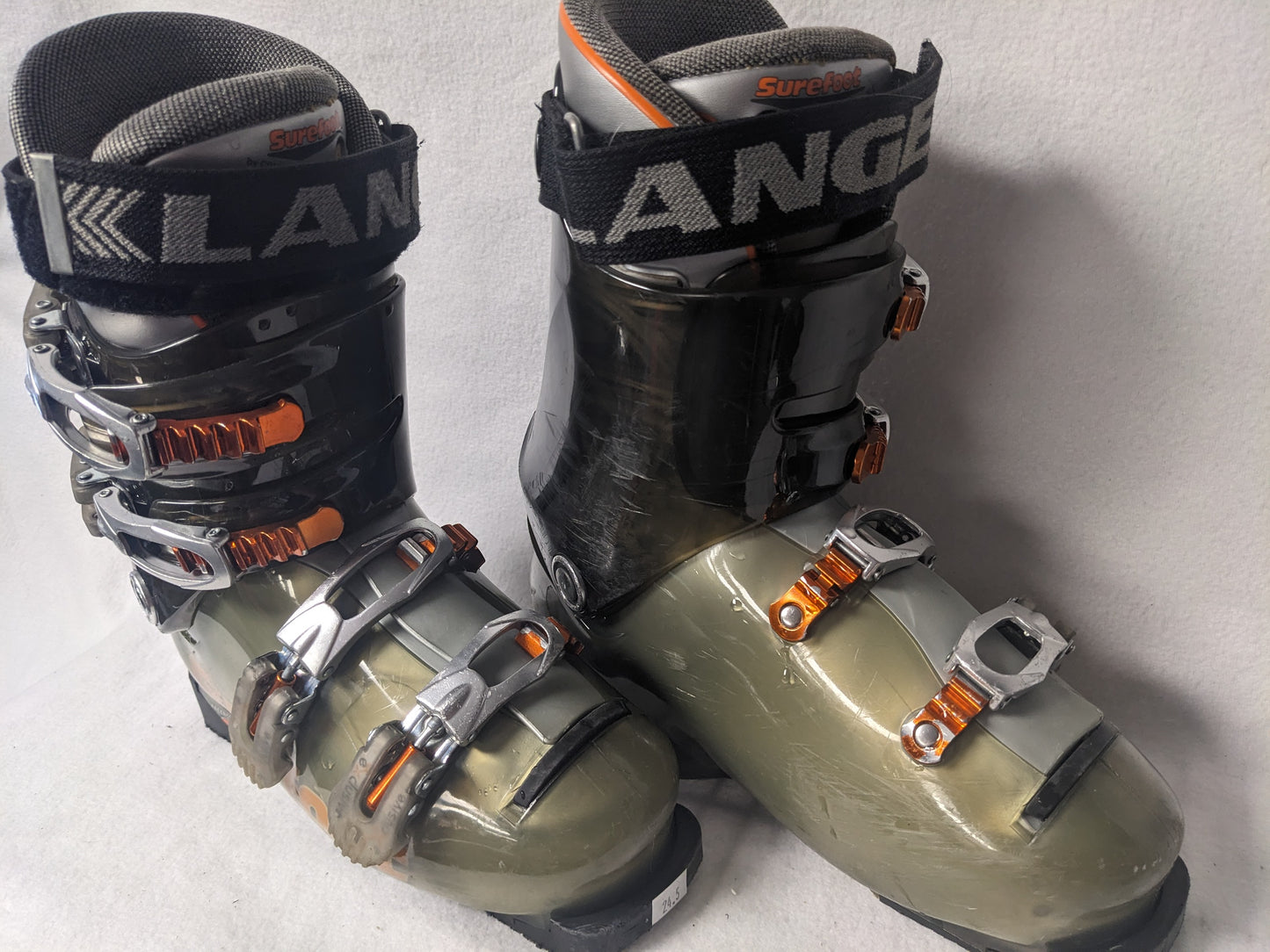 Lange Surefoot Exclusive 100 Women's Ski Boots Size 24.5 Color Green Condition Used