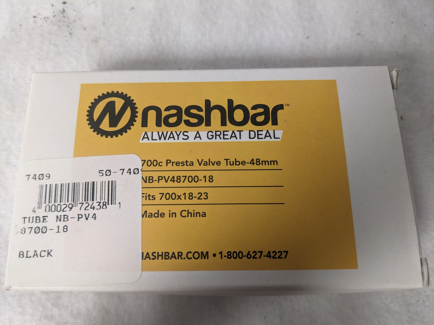 Nashbar Always A Great Deal 700c Presta Valve Tube - 48 Mm Fit 700x 18-23...