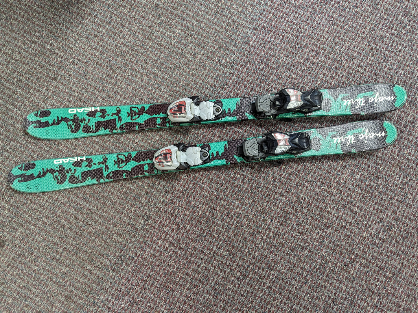 Head Mojo Three Skis w/Marker Bindings Size 107 Cm Color Green Condition Used