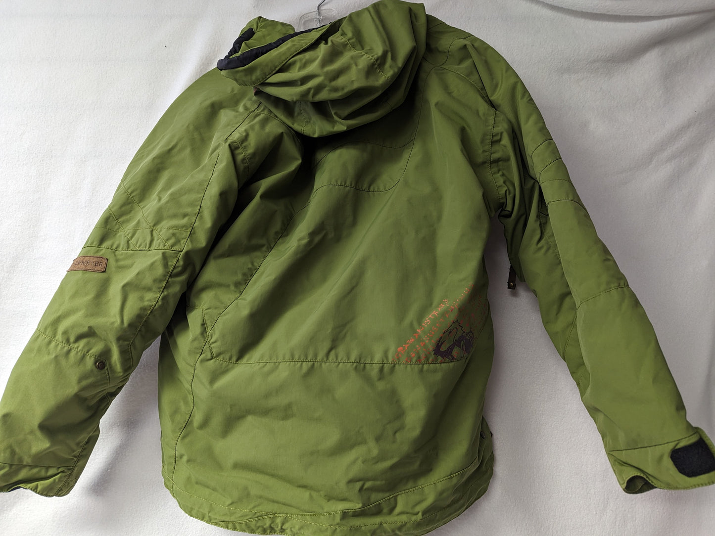 Obermeyer Hooded Ski/Board Youth Jacket/Coat Size Youth Large Color Green Condition Used