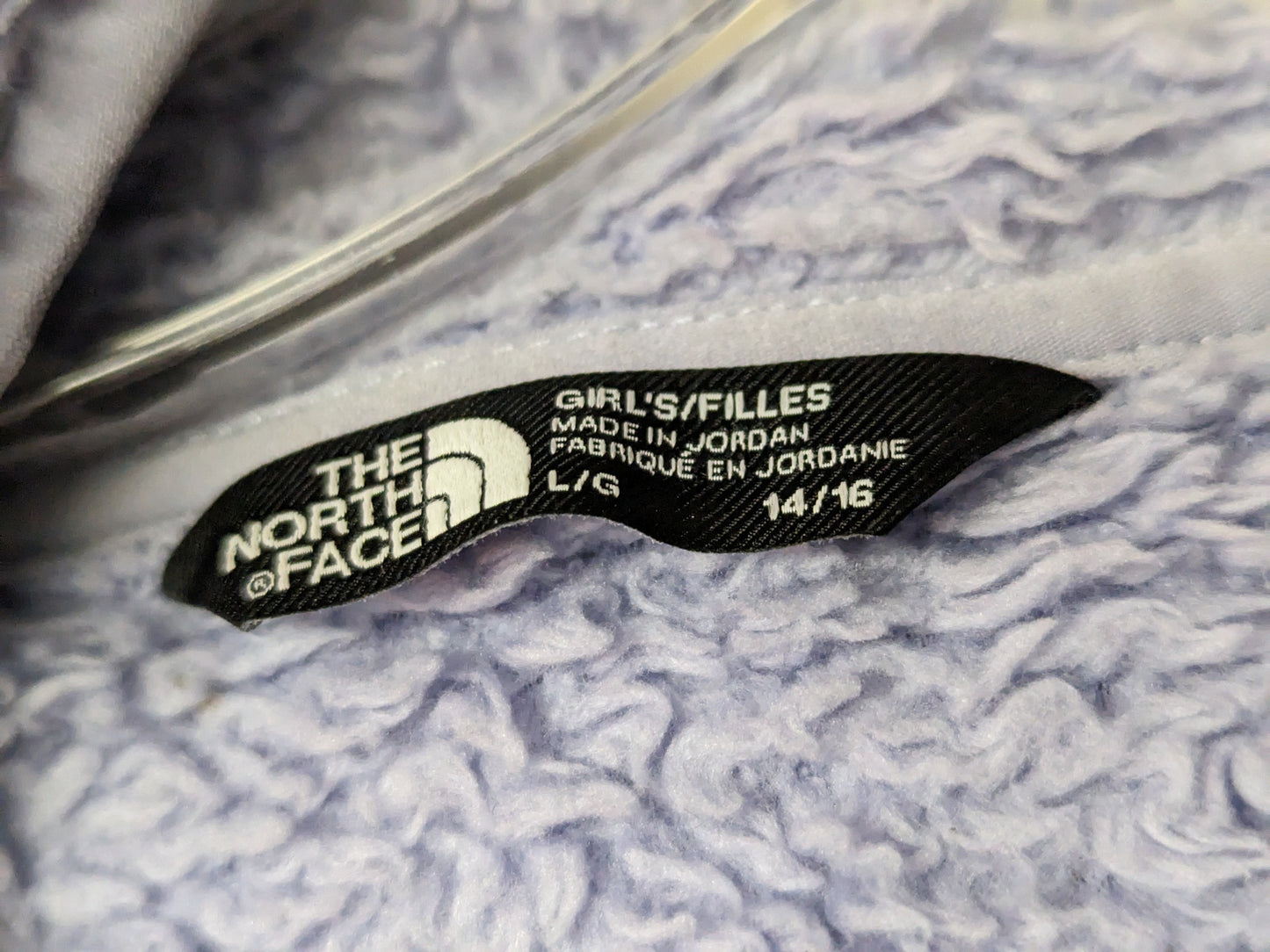 The North Face Youth Hooded Fleece Jacket/Coat Size Youth Large Color Purple Condition Used
