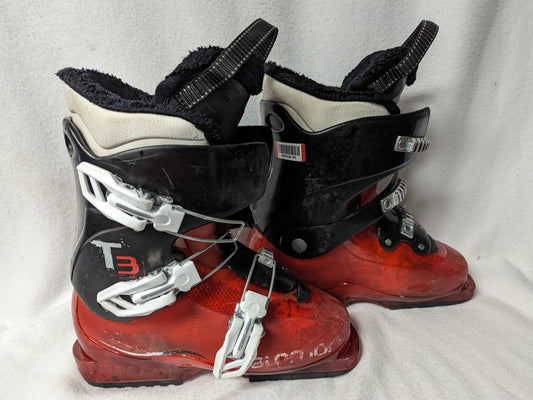 Salomon T-3 Youth Ski Boots Size 22 Color Red Condition Used