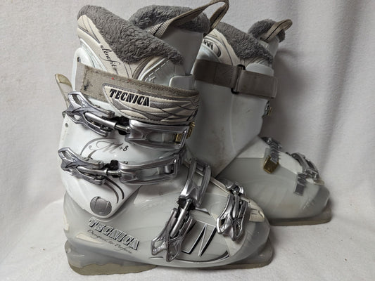 Tecnica Attiva M+8 Women's Ski Boots Size 23.5 Color White Condition Used