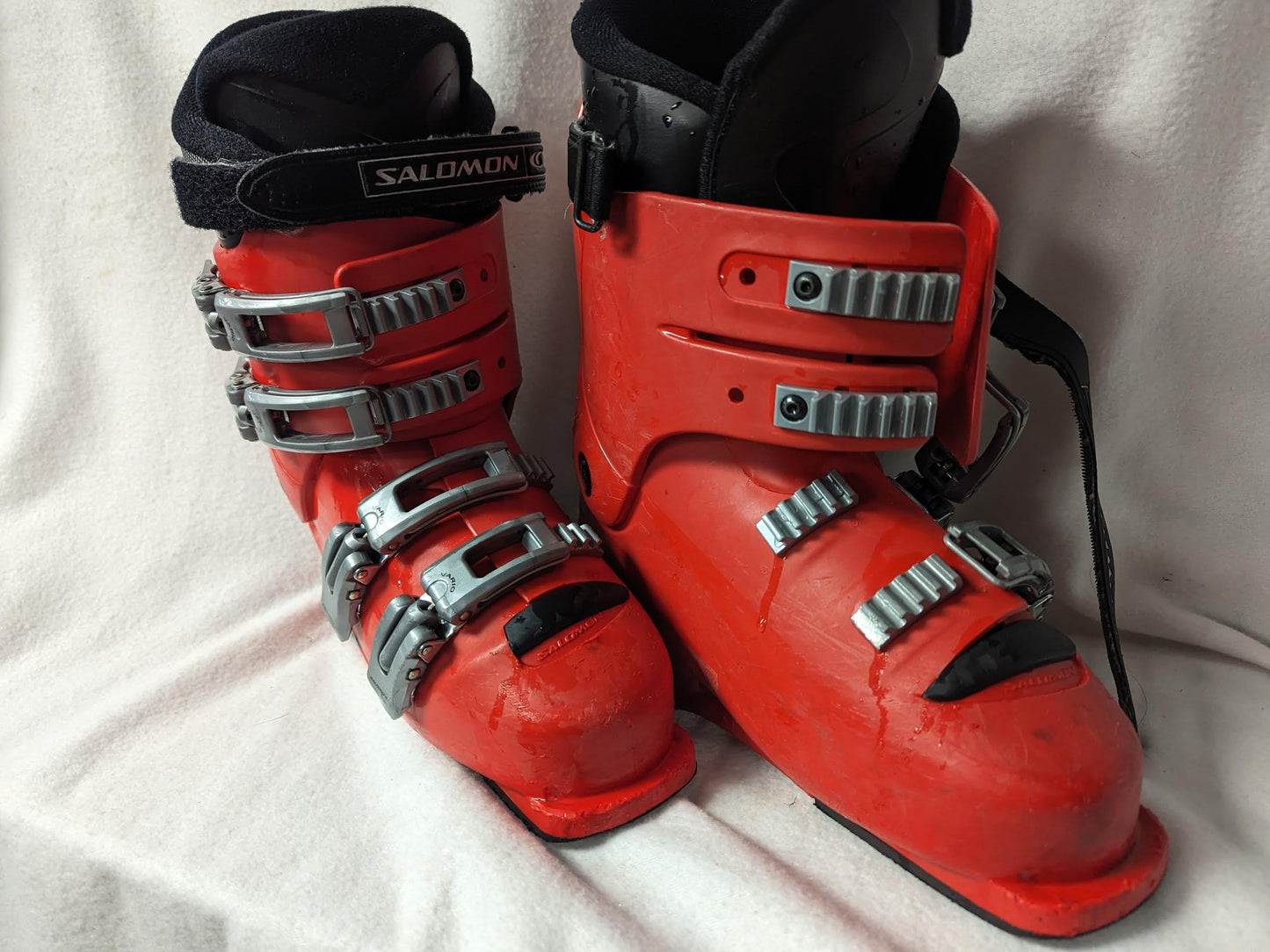 Salomon Ski Boots Size 25.5 Color Red Condition Used