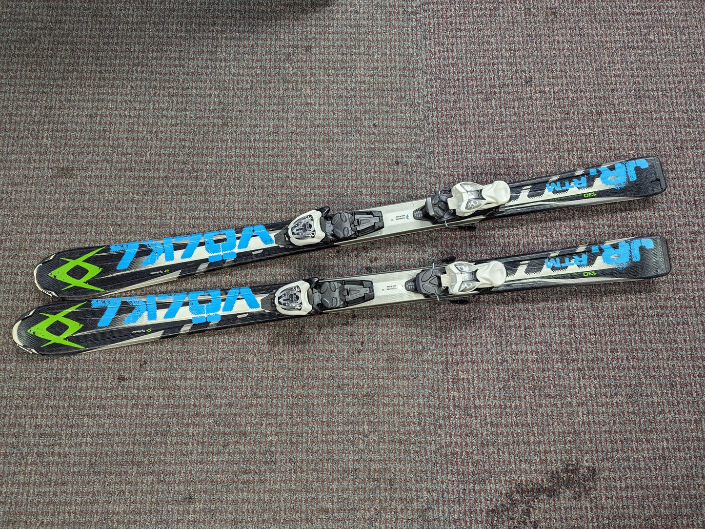 Volkl RTM JR. Skis w/Marker Bindings Size 130 Cm Color Blue Condition Used