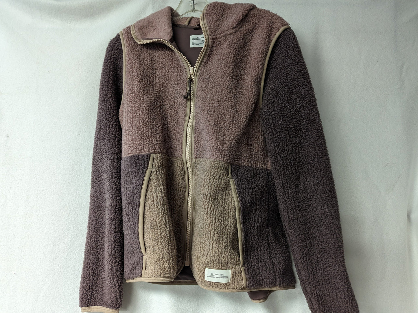 REI Women's Hooded Fleece Jacket/Coat Size Women Medium Color Brown Condition Used