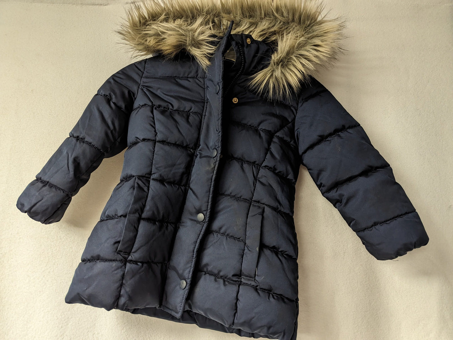 H&M Youth Hooded Puffer Winter Jacket Coat Size Youth Small (K4-5) Color Blue Condition Used