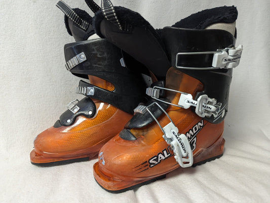 Salomon T3 Youth Ski Boots Size 22 Color Orange Condition Used