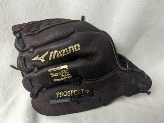 Mizuno Prospect Power Close Youth Left Hand Catch (RHT) Baseball Mitt Size 10 In Color Brown Condition Used