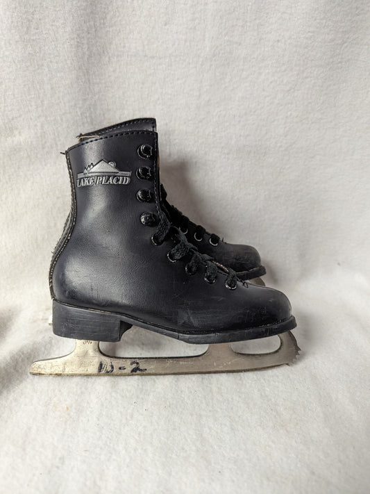 Lake Placid Figure Ice Skates Size Youth 10 Color Black Condition Used