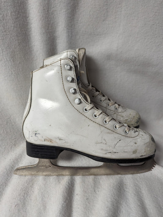 Lake Placid Figure Ice Skates Size 1 Color White Condition Used