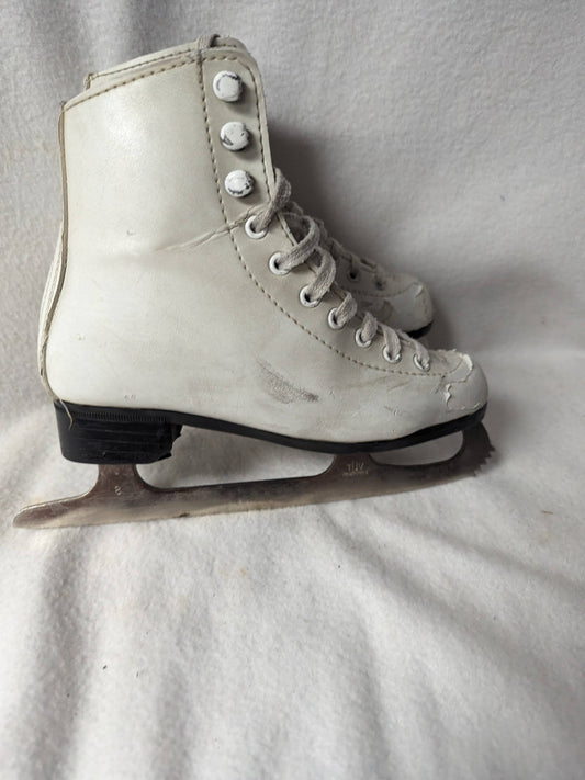 Hespeler Figure Ice Skates Size 1 Color White Condition Used
