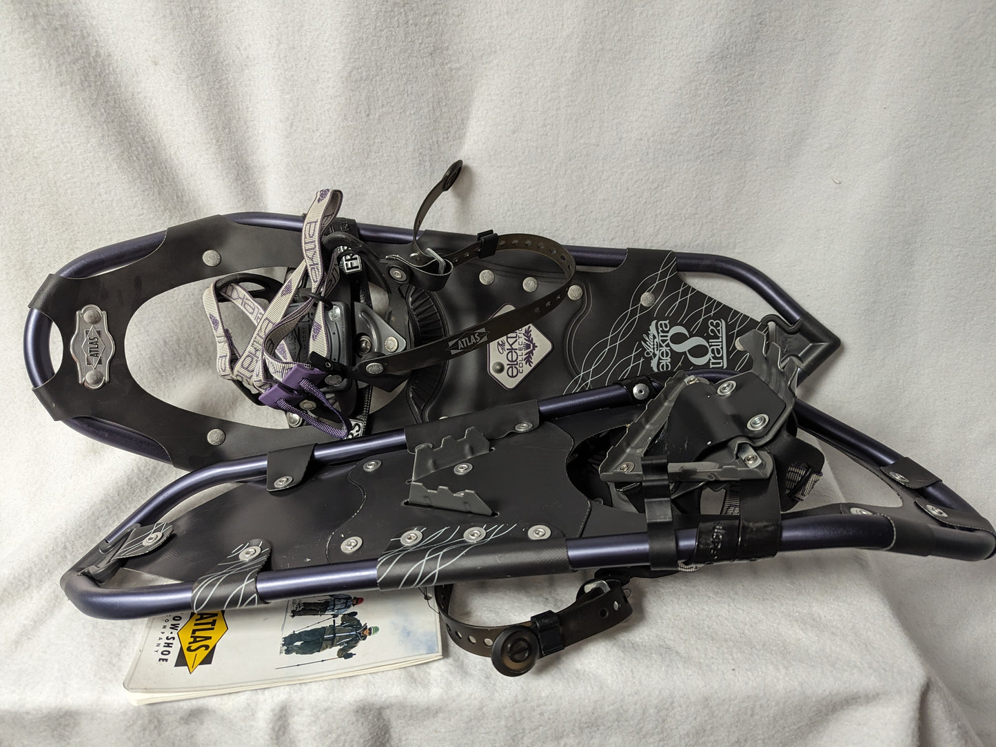 Atlas Elektra 8 Trail 23 Snowshoes Size 23 In Color Black Purple Condition Used