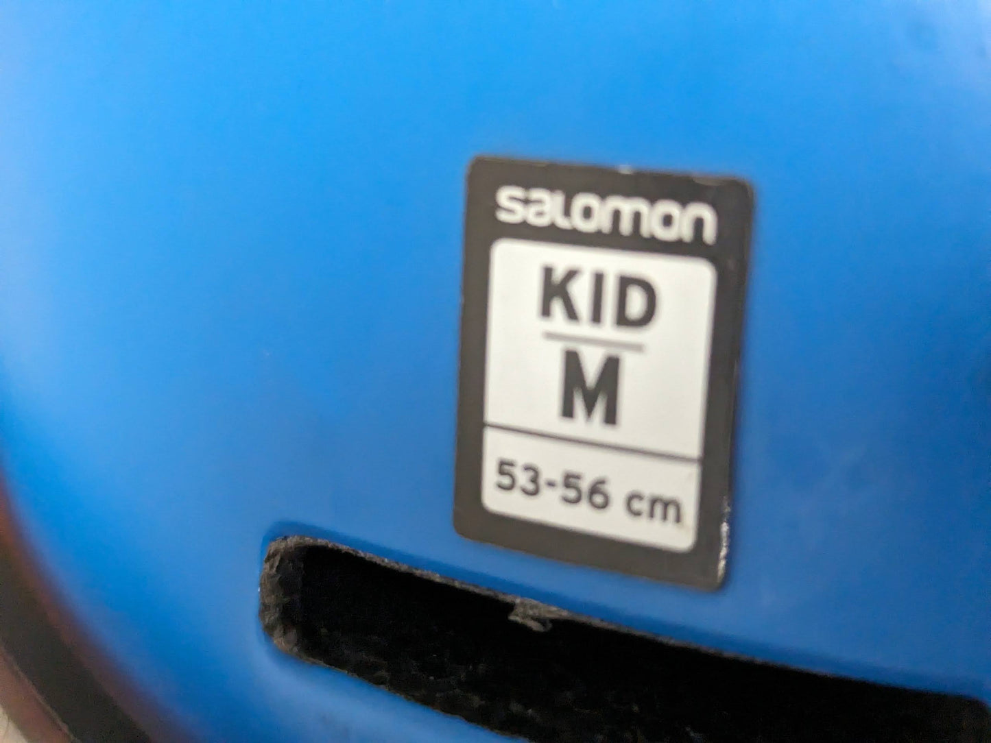 Salomon Vented Ski/Snowboard Helmet with Goggles attached Size Kid Medium Color Blue Condition Used