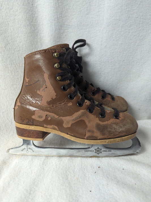 Rink Master Ice Skates Size Youth 13 Color Brown Condition Used