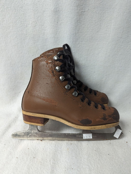 Rink Master Ice Skates Size 1 Color Brown Condition Used