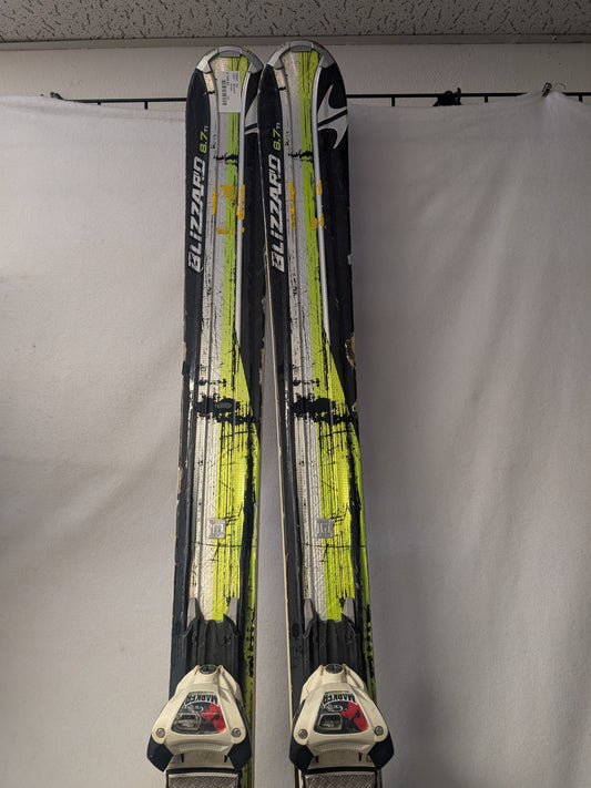 Blizzard Magnum 8.7 TI Skis w/Marker Griffon Bindings Size 181 Cm White Used