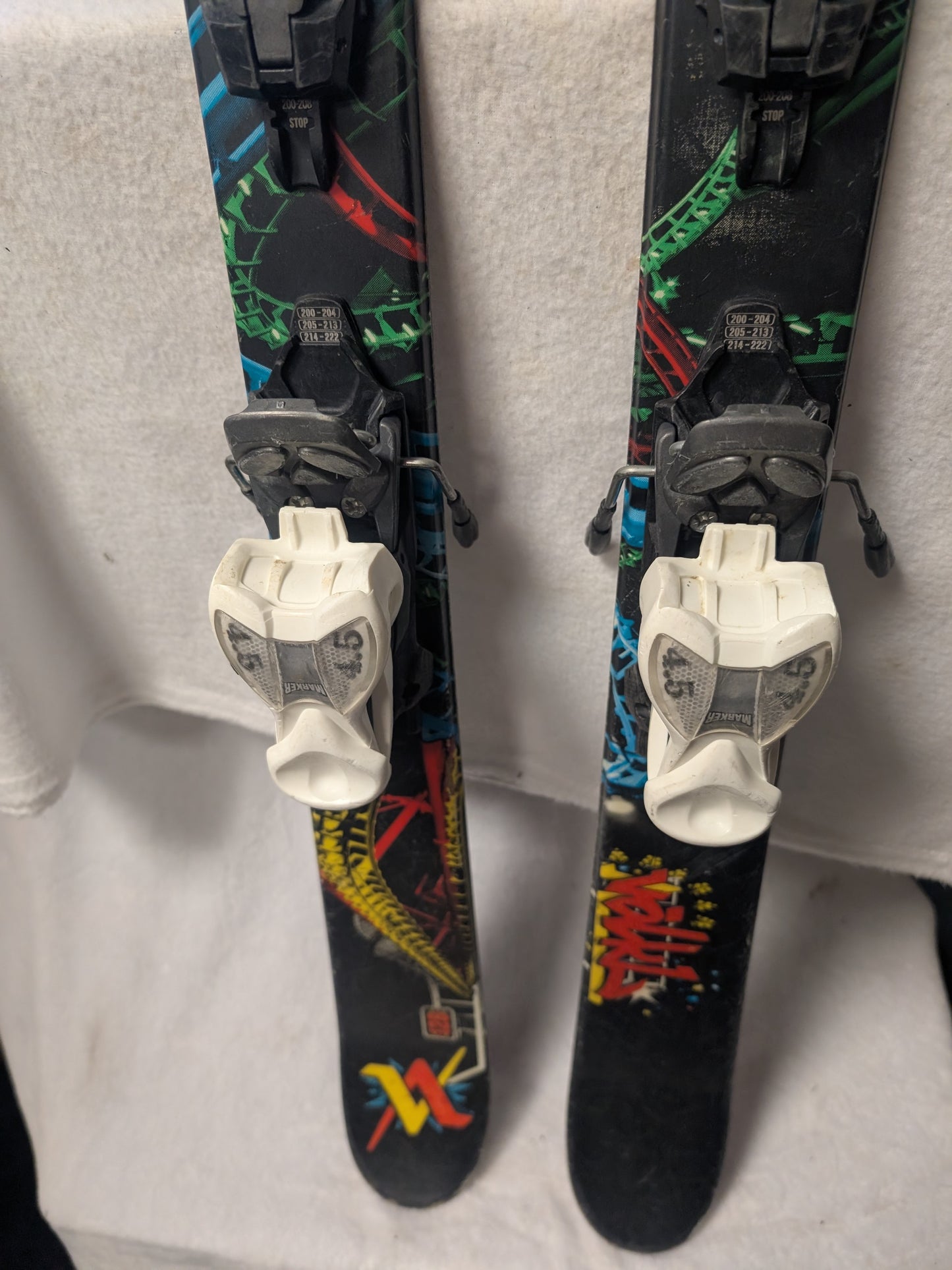 Ledger New Schoolers Skis Marker 4.5 Bindings Size 128 Cm Black Condition Used