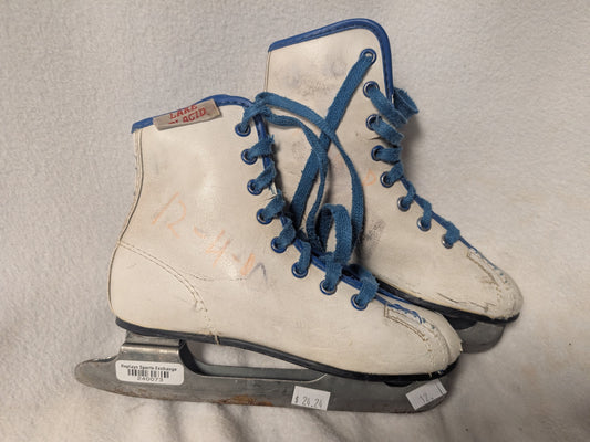Lake Placid Balance Blades Ice Skates Size Youth 12 Color White Condition Used
