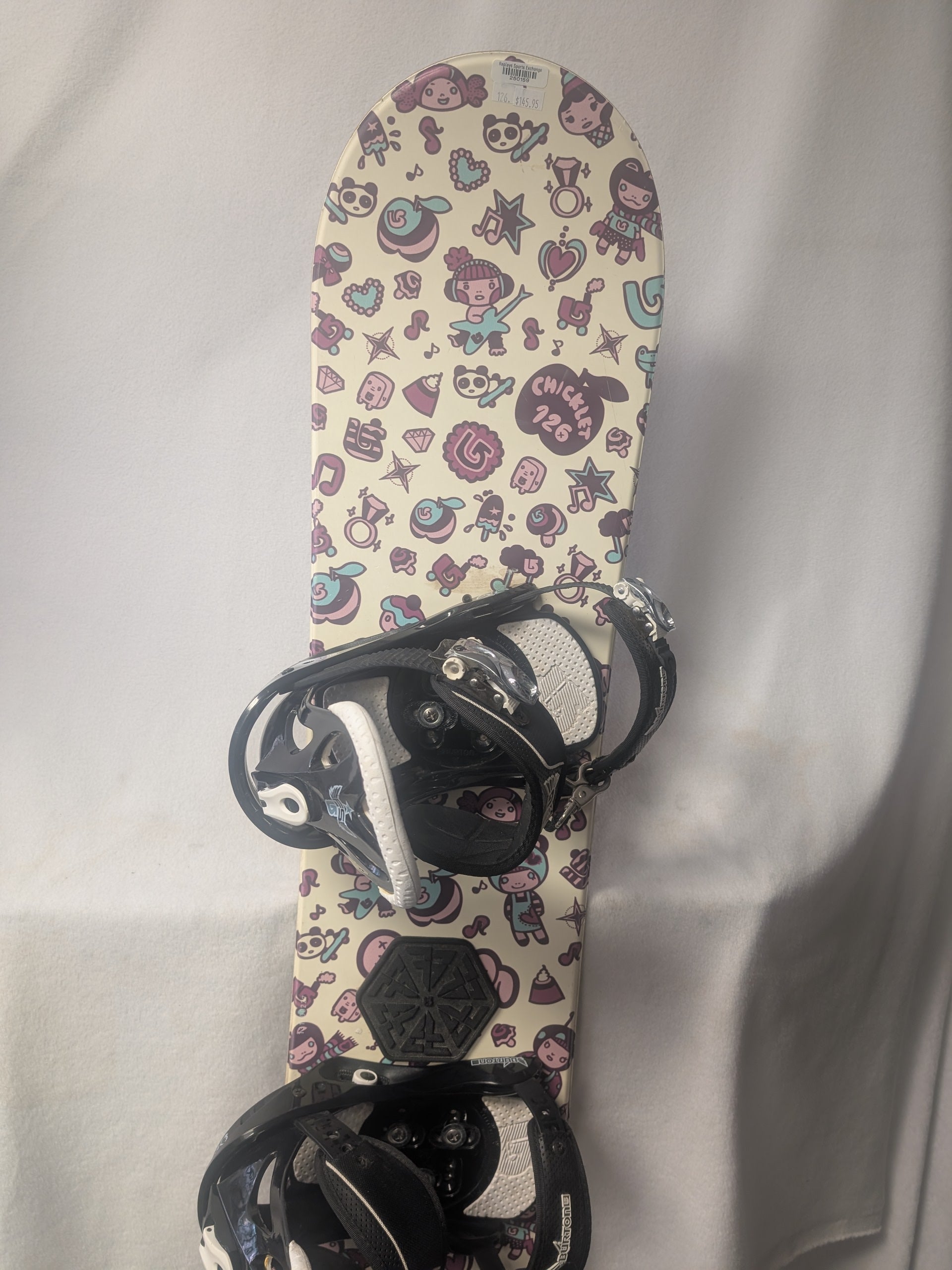 Burton Chicklet Snowboards Burton FS Bindings Size 126 Cm White Used