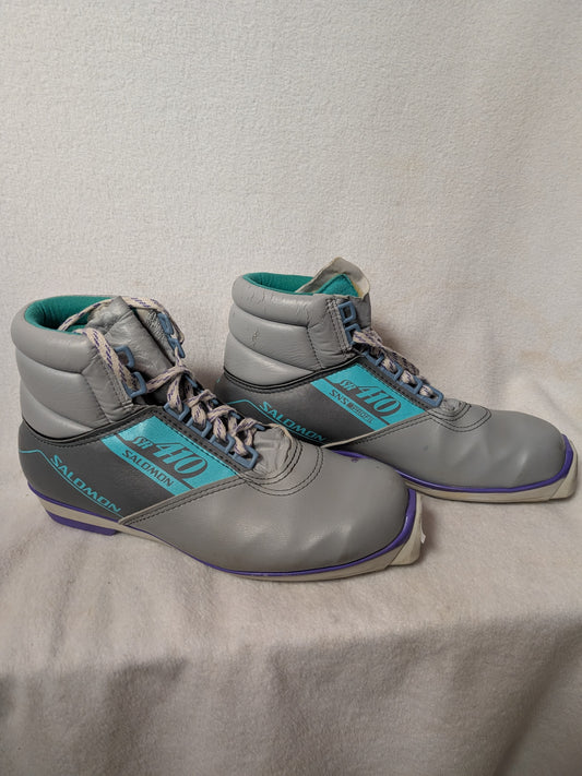 Salomon 410 SR XC Cross Country SNS Profil Ski Boots Size 27.5 43 Gray Used